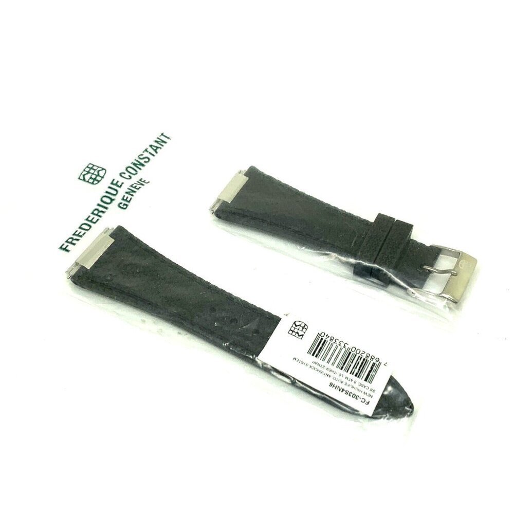 Frederique Constant Men's Watch FC-303S4NH6 Replacement Band Black Rubber Strap